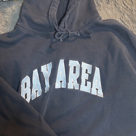 Brandy Melville Black 'Bay Area' Hoodie with White Lettering - Picture 2 of 4